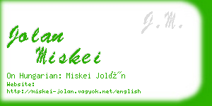 jolan miskei business card